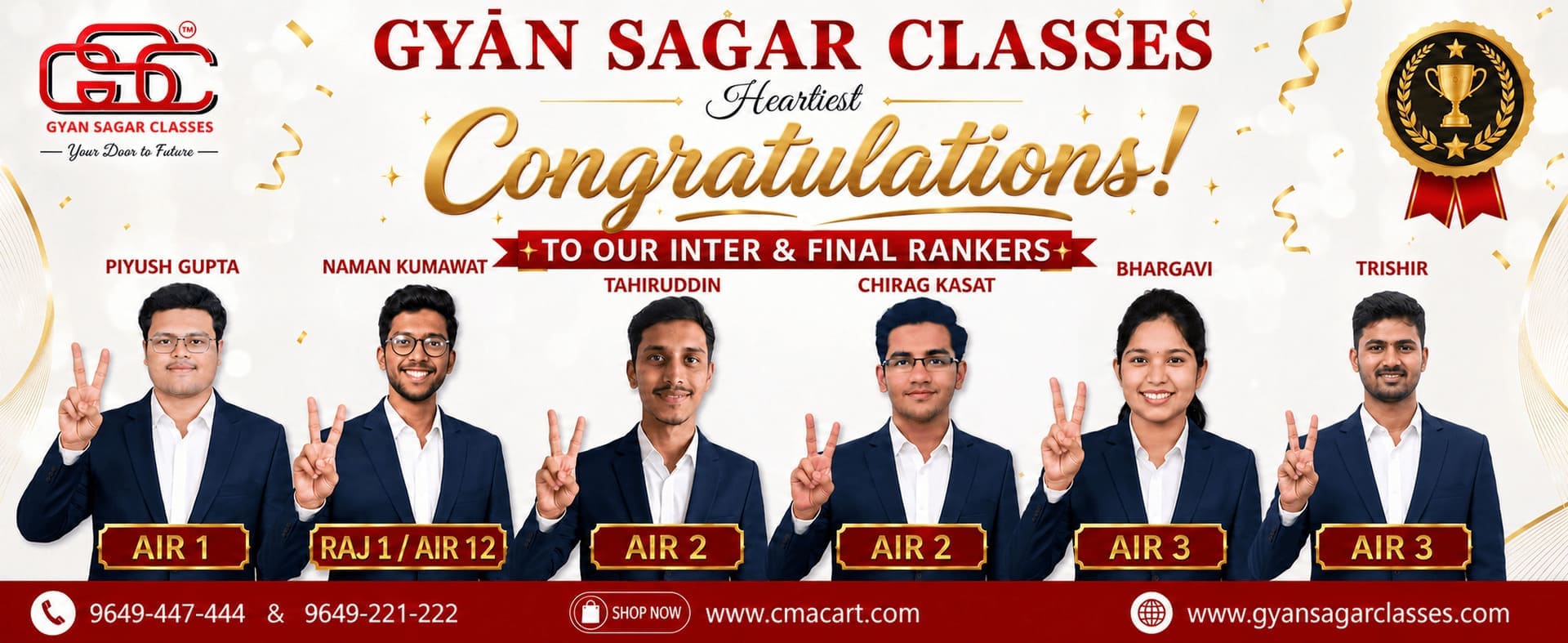 CMA Inter & Final Rankers